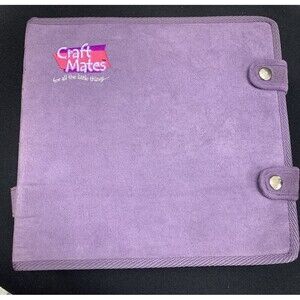 Craft Mates Double Sided Case With 8 Organizers Purple Faux Suede 9.5x9x3